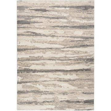 Sustainable Trends SUT03 Modern Abstract Horizontal Stripe Hi Low Textured Soft Recycled Polyester Low Profile Durable Short Pile Taupe Beige/Ivory/Grey/Charcoal Rug-Nourison-Rug Love - The Most Loved Rug Store